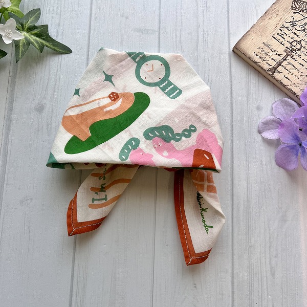 バンダナ インド綿100% ウイークエンド  緑 53cm×53cm
