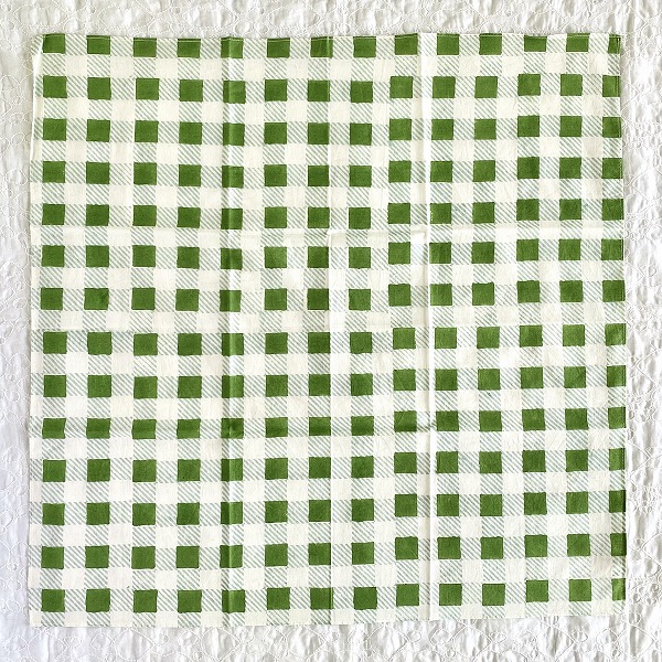 バンダナ インド綿100%  ギンガムチェック グリーン  55cm×55cm