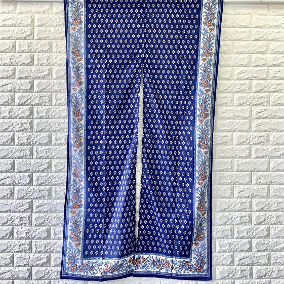 のれん インド綿100%トワルパント ネイビー 150cm×85cm