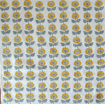 バンダナ・インド綿・花柄・カントリー・ブルームフラワー・全体の画像