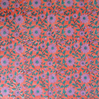 バンダナ・インド綿・花柄・カントリー・ベインフラワー・全体の画像