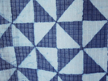 のれん・インド綿・幾何柄・トライアングル・藍色