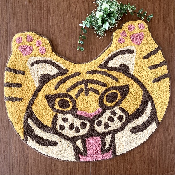 マット トラ 玄関 お風呂場 リビング 約61cm×50cm kmt004