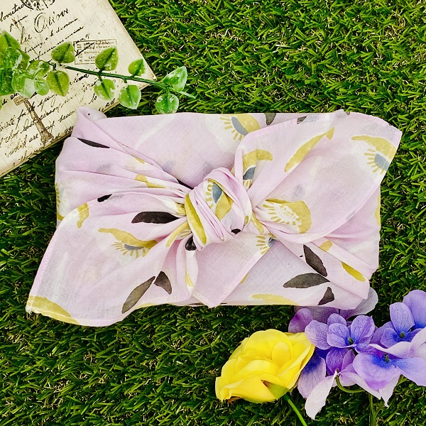 バンダナ インド綿100％ アネモネ ピンク 約55cm×55cm kb072