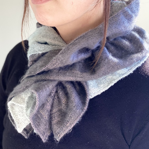 ティペット ネックウォーマー   バイカラー グレー  16cm×115cm ks031
