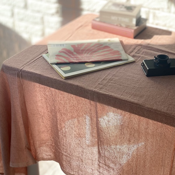 マルチカバー インド綿100% シンプルカラー ナチュラル オレンジ 145cm×225cm　km025