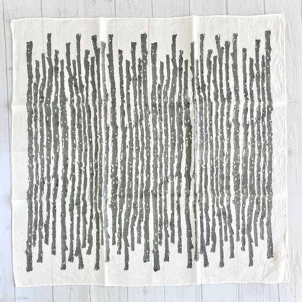 バンダナ インド綿100％  幾何柄 グレー  55cm×55cm