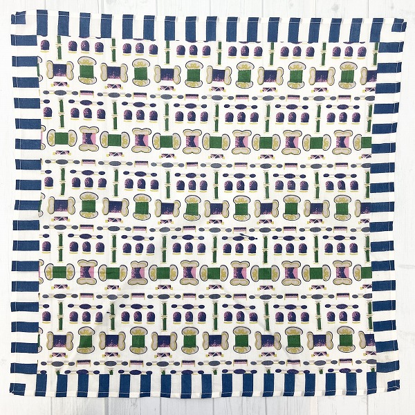 バンダナ インド綿100%  ソーイングツール  ホワイト  ピンク 緑 54cm×54cm