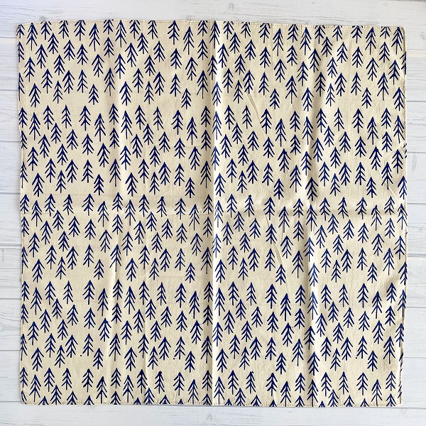 バンダナ インド綿100%  ウッドノート ネイビー ブルー55cm×55cm