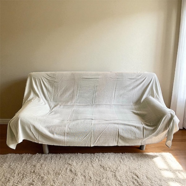 マルチカバー インド綿100% 無地 グレー 145cm×225cm